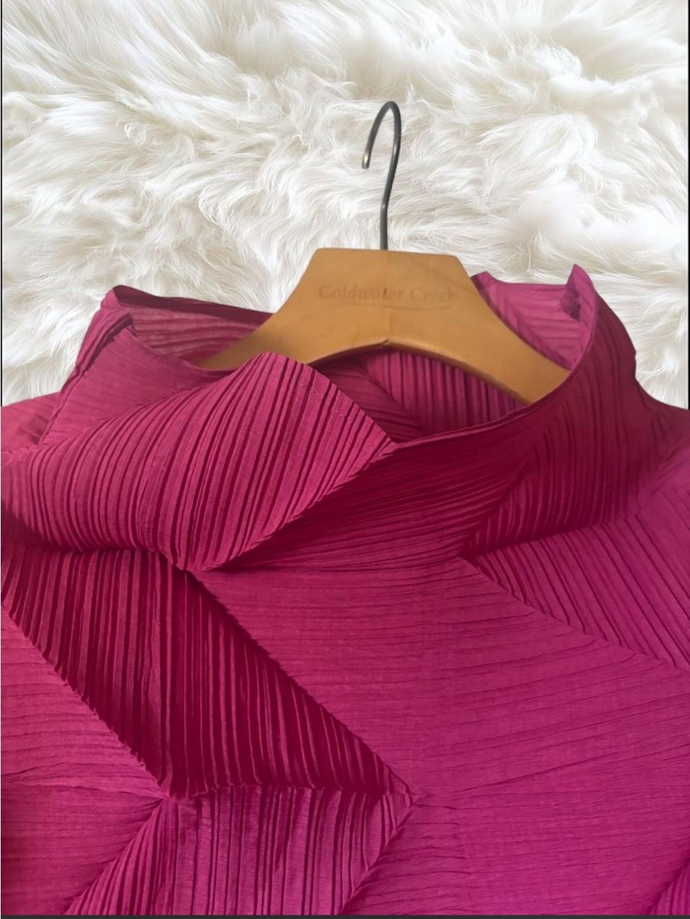 Vanité Couture NWT Rose Pleated Blouse | Oversized & Stretchy | One Size - Picture 7 of 8